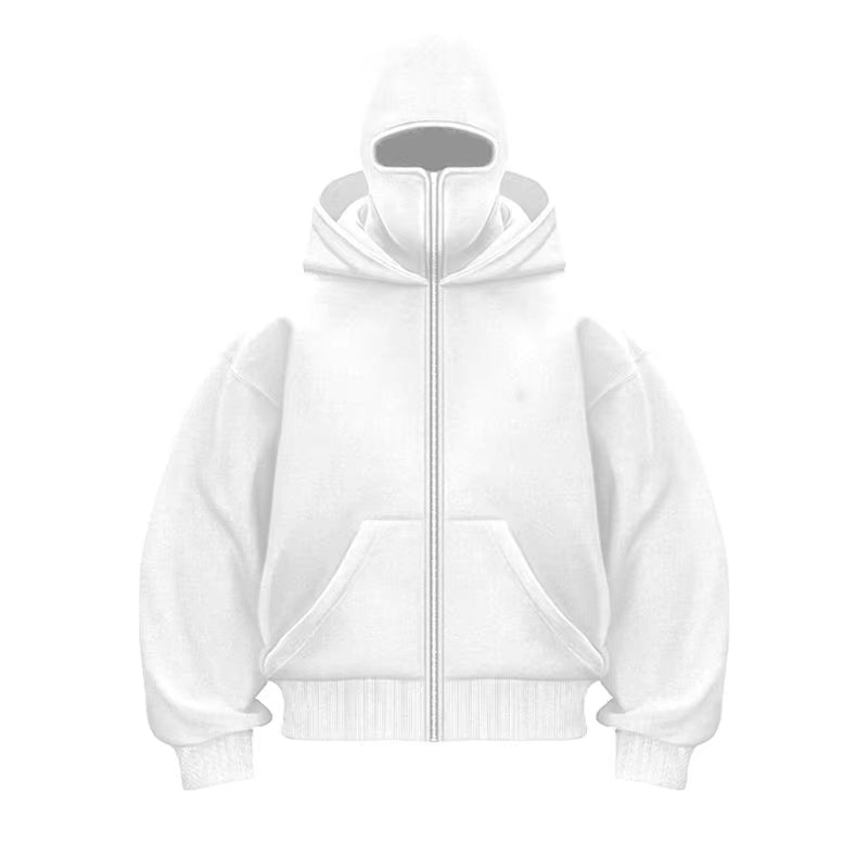Plain Design Hooded Zip up Sweatshirt for Men Women Autumn Winter Ins Style Couple Matching