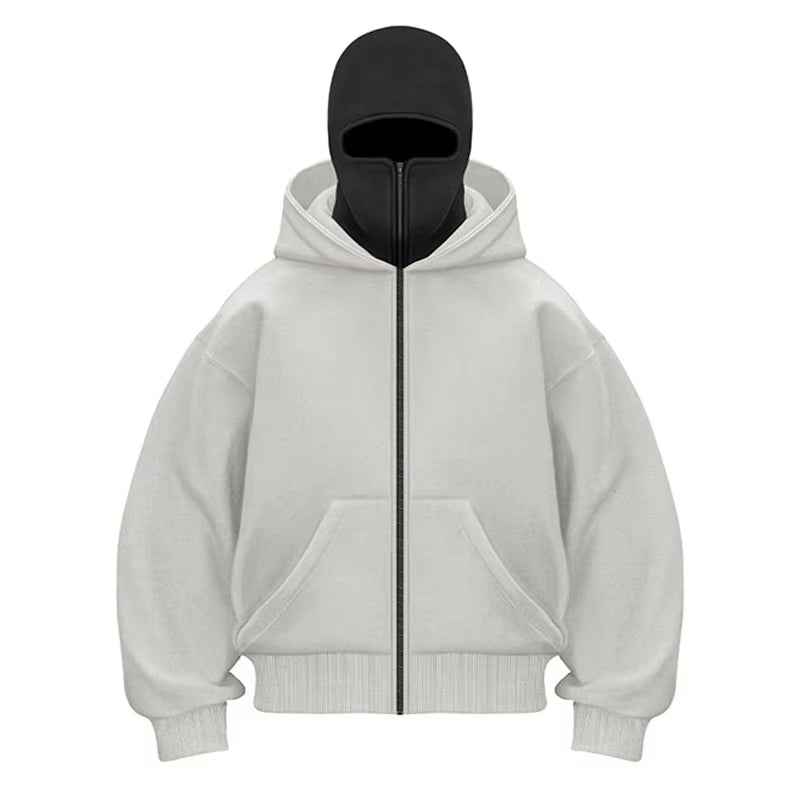 Plain Design Hooded Zip up Sweatshirt for Men Women Autumn Winter Ins Style Couple Matching