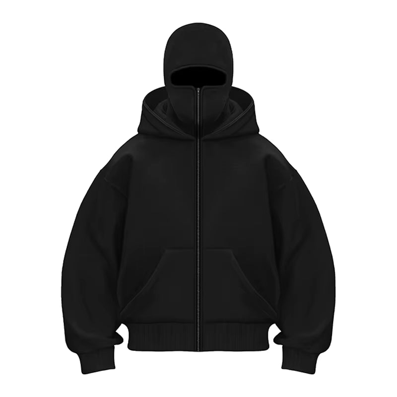 Plain Design Hooded Zip up Sweatshirt for Men Women Autumn Winter Ins Style Couple Matching